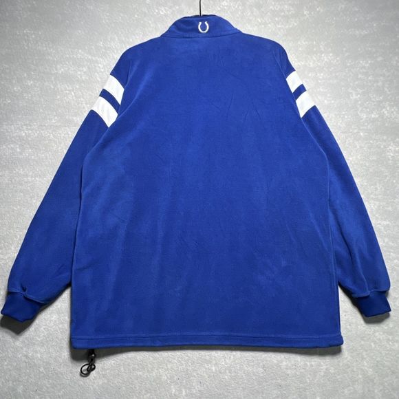 NFL Indianapolis Colts Fleece 1/4 Zip Blue Pullover Sweater Coldgear Men’s Large - Picture 10 of 11